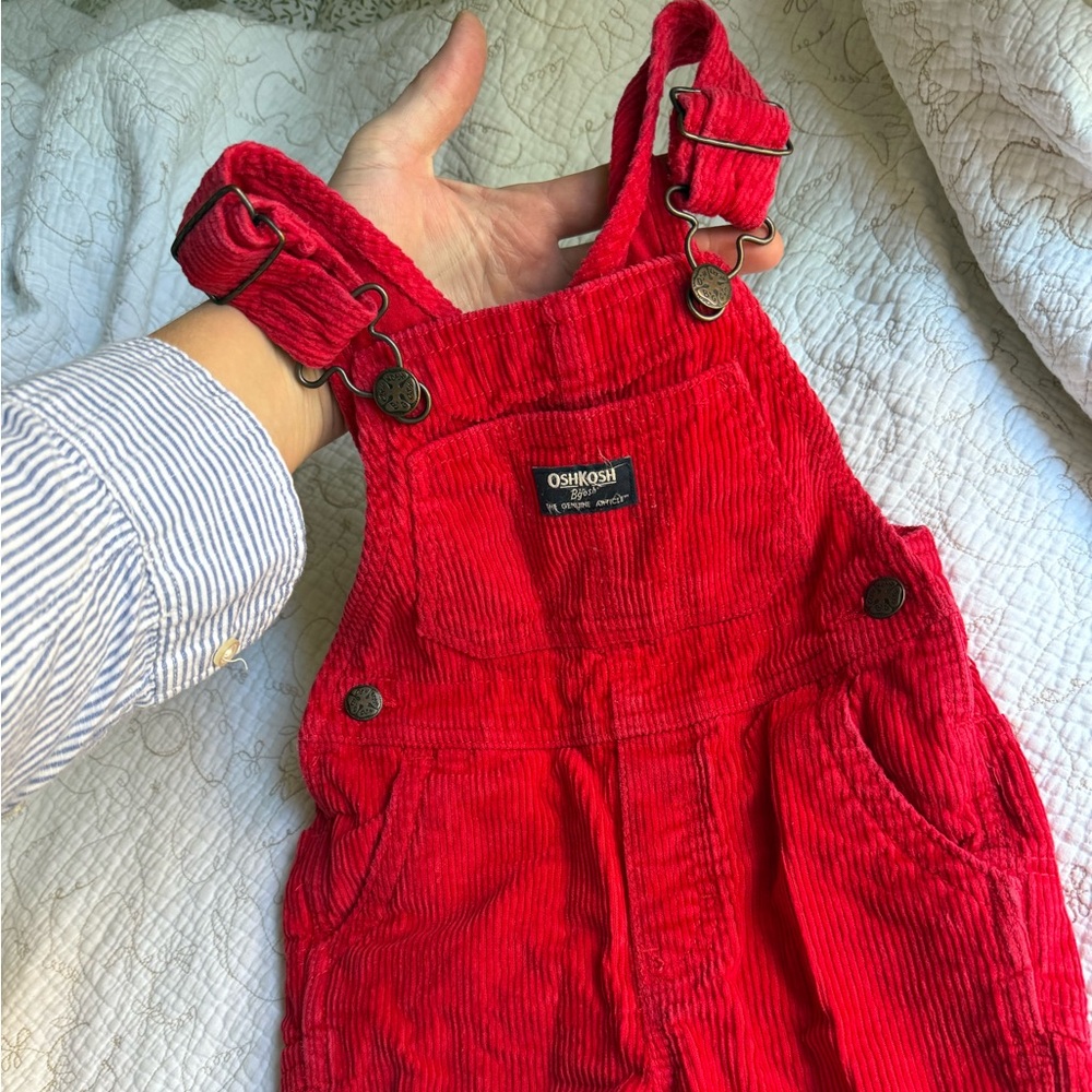 OshKosh B'gosh Vibrant Red Corduroy Overalls